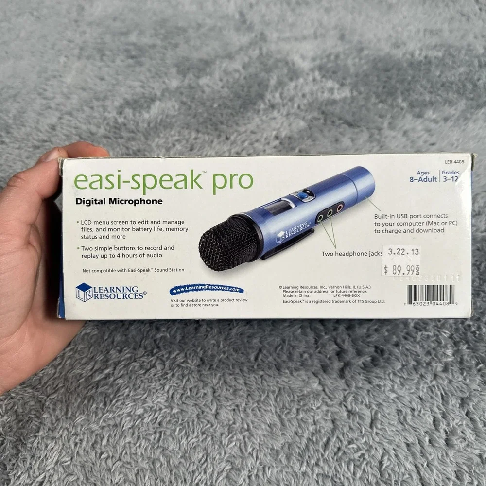 Easi Speak Pro Digital Microphone By Learning Resources NEW Teaching Aid Records